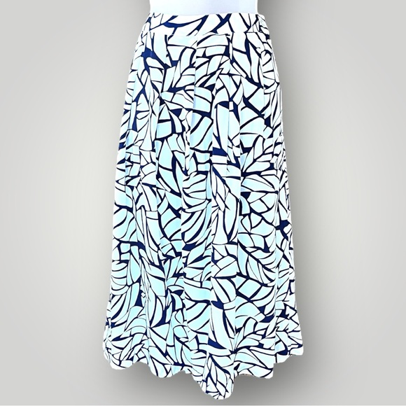 Alfred Dunner Abstract Patterned Midi Skirt - Navy/White - Picture 13 of 13